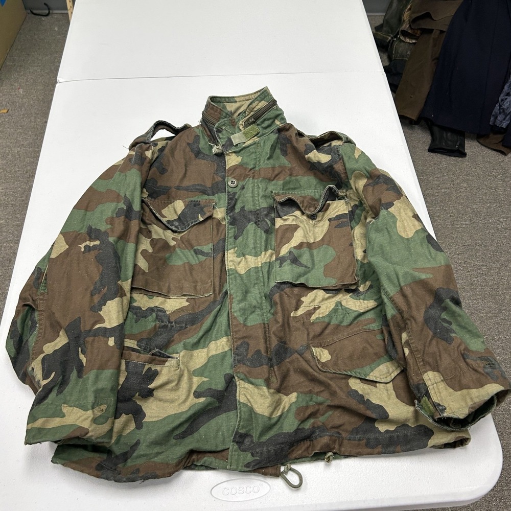 Alpha Industries M-65 Field Coat Mens Small X-Short Green Woodland Camo M65